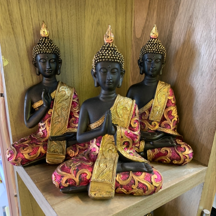 Rose gold Thai Buddha statue ornament set