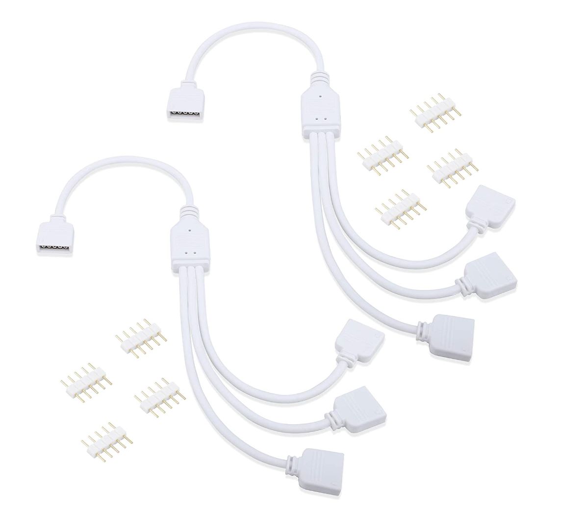 5 Pin rgbw 1 to 3 splitter female cable led strip connector