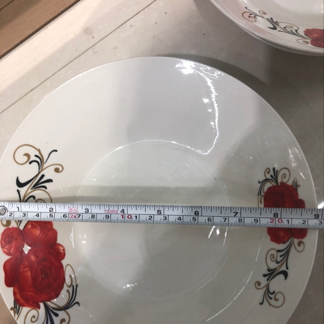 9-inch red flower ceramic plates, bowls and spoons! Special offer, stock, in stock