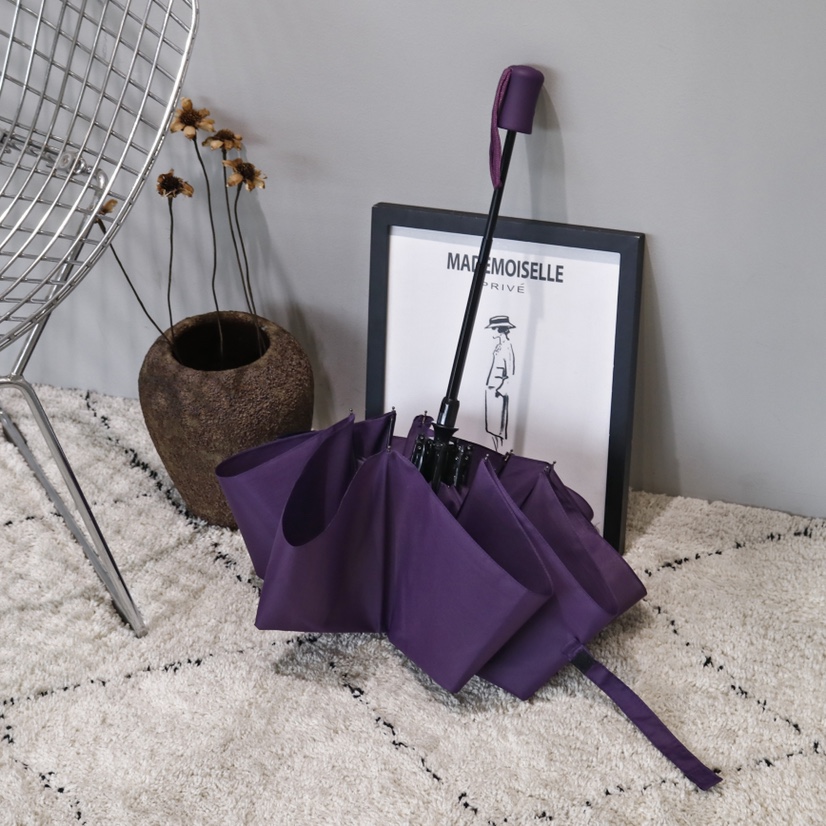 306 Windproof Self-Opening Retractable Umbrella Purple details Picture