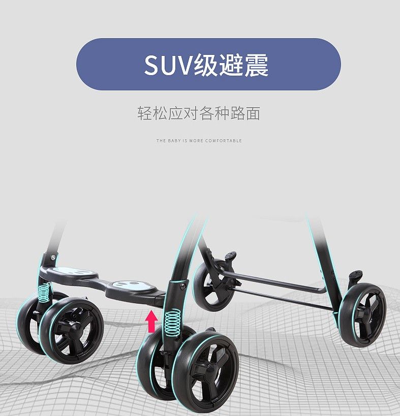 可以换向双向手推婴儿车可坐可躺童车详情图9
