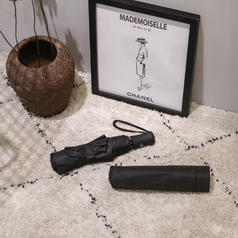 306 Windproof Self-Opening Retractable Umbrella Black