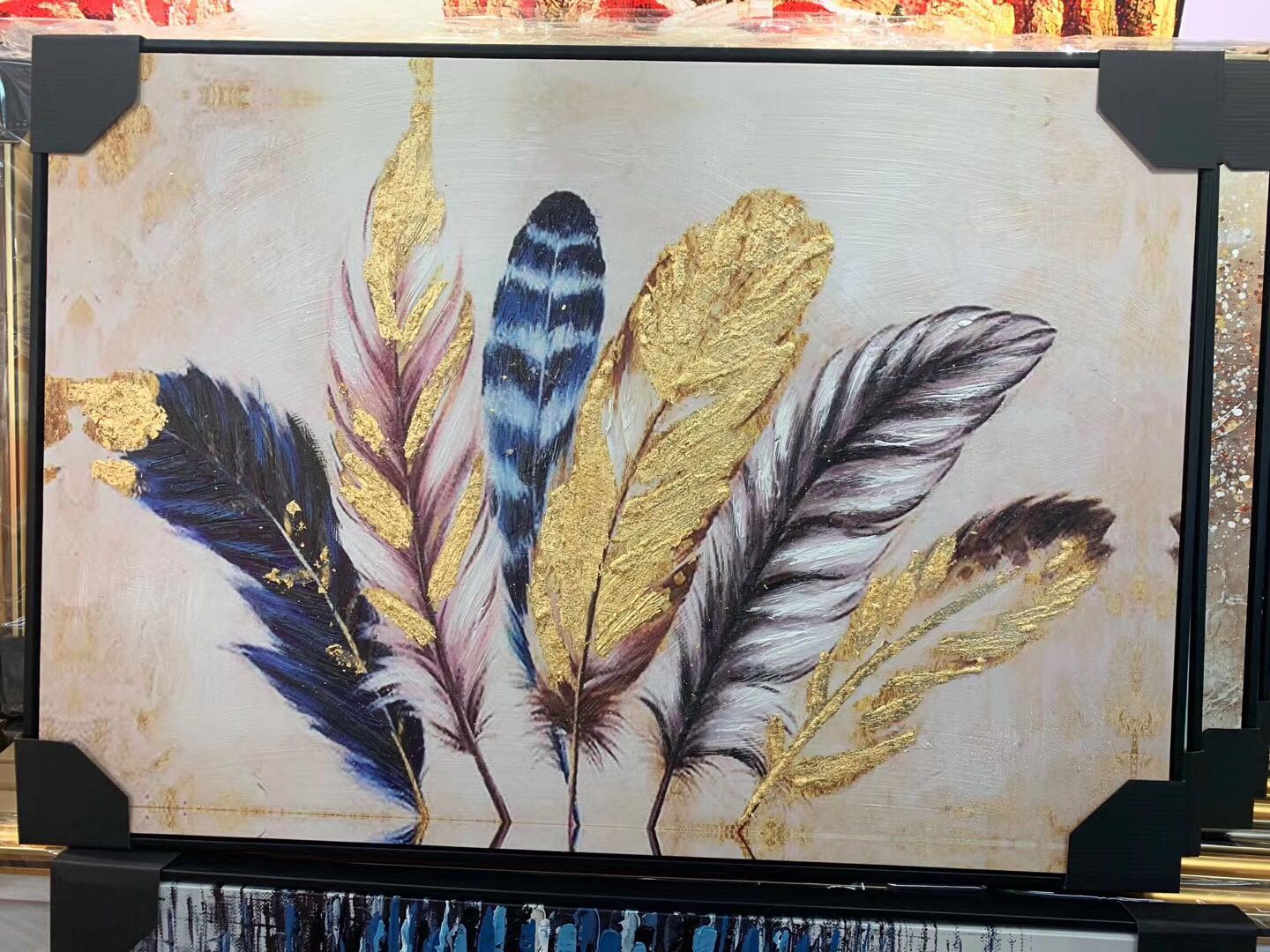 Living Room Dining Room Hanging Painting Decorative Painting Large Painting Sofa Background Painting Plus Pen Oil Painting Application Scenario