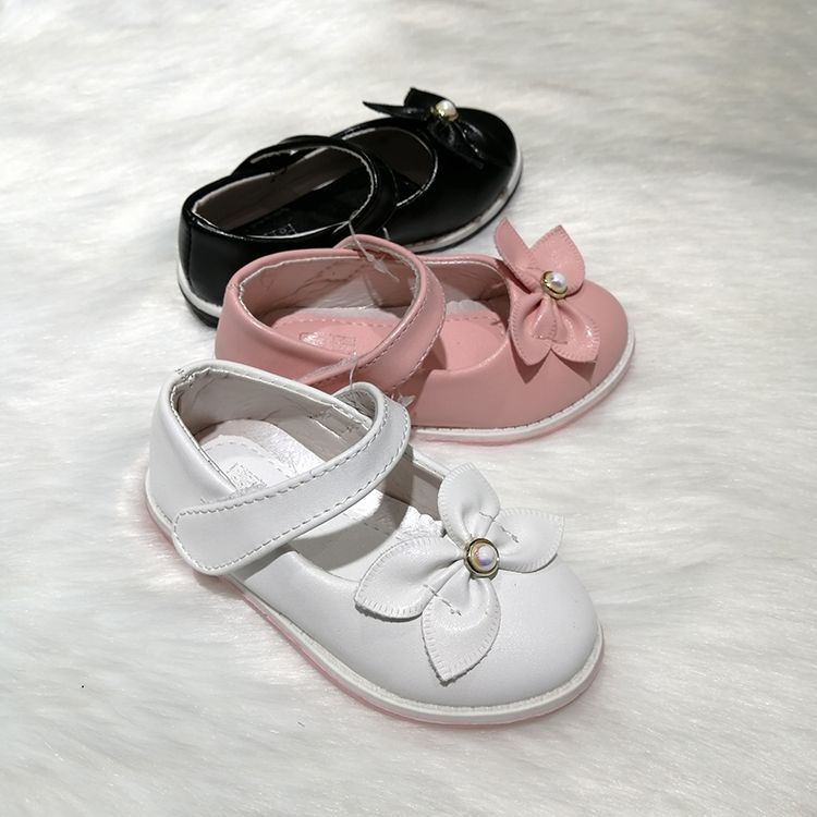 女孩小皮鞋带钻花款软底防滑透气魔术贴女宝宝小皮鞋详情图2