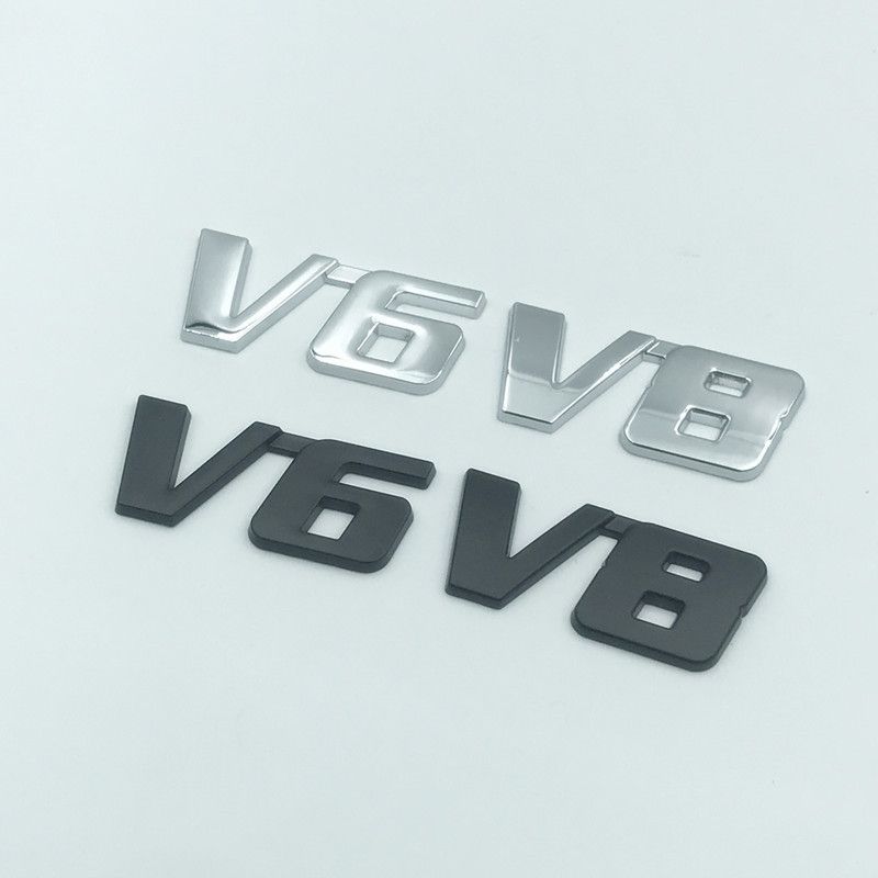 V6 V8 4WD字贴标金属车贴车标尾标四驱标V6 V8金属改装车标排量标
