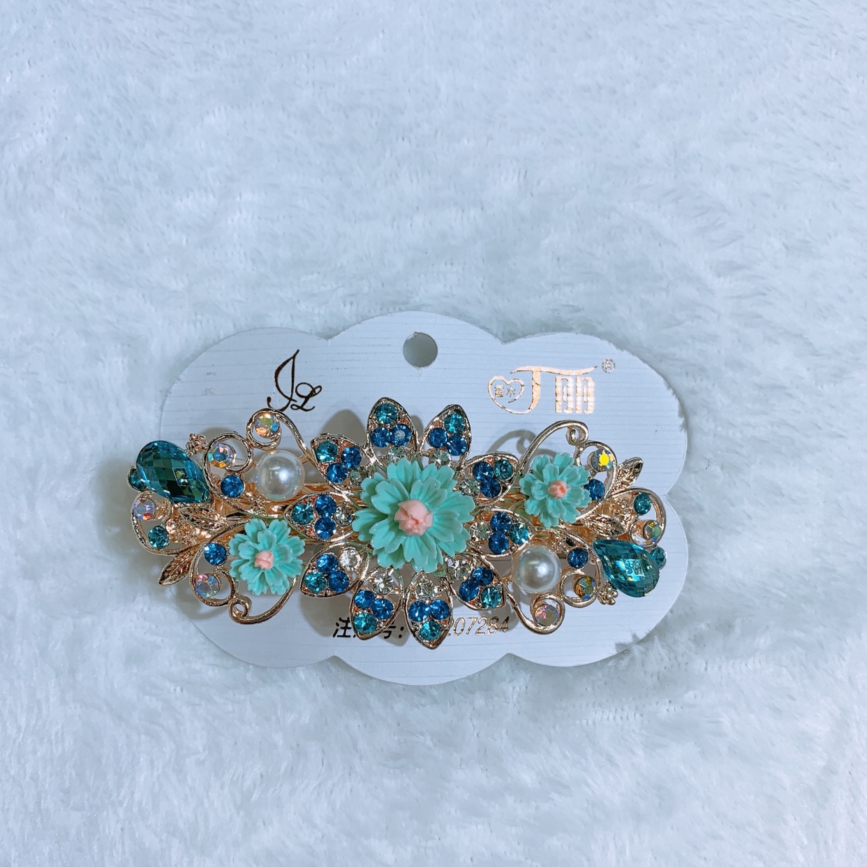 大号发卡水晶弹簧夹时尚百塔发夹水钻顶夹，时尚水晶边夹爆款八公分发卡。