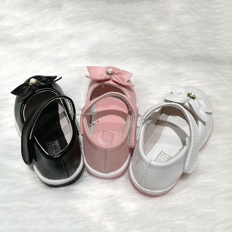 女孩小皮鞋带钻花款软底防滑透气魔术贴女宝宝小皮鞋详情图3