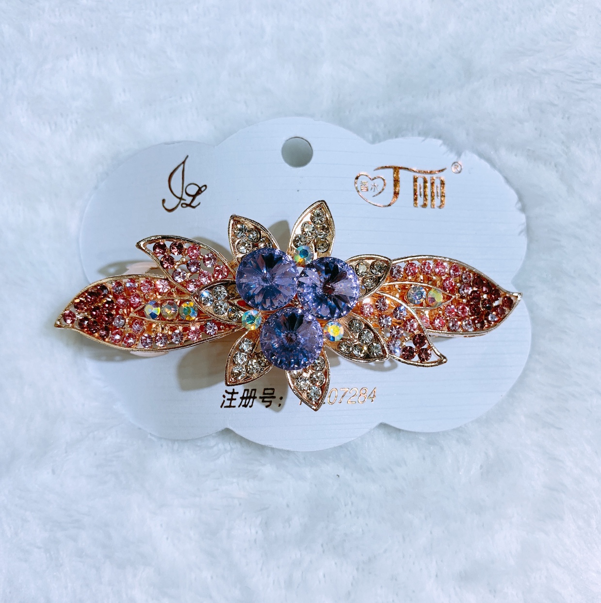 Manufacturer direct selling, quality assurance, large hair clip, crystal edge clip rhinodrill spring clip, fashion joker clip top clip, hot style top clip