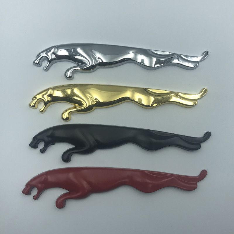 Jaguar leaf plate logo jaguar 3D luxury personalized side bumper sticker Jaguar logo rear trunk thumbnail