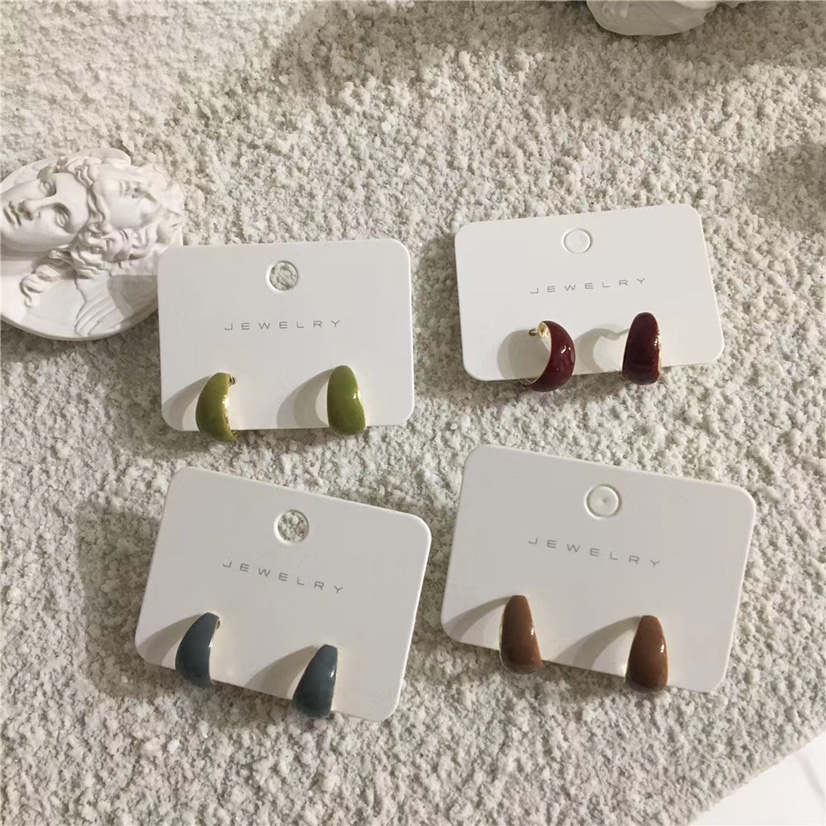 The best-selling oil-dripping C-shaped stud earrings S925 silver needle anti-allergy earrings from Dongdaemun, South Korea