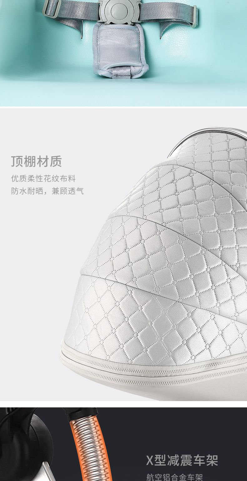 新款高景观手推车童车大轮减震器铝合金可坐可躺婴儿车详情图16