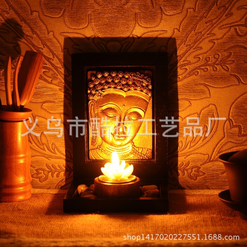 Factory wholesale of Zen-inspired Thai Buddha statues, lotus candles, indoor home handicrafts and ornaments details Picture