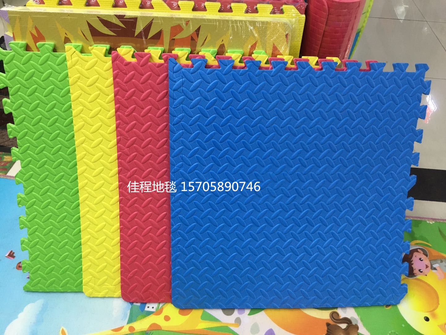 1.0cmEVA solid color floor mat Leaf pattern EVA solid color puzzle Children's puzzle floor mat splicing mat Solid color floor mat full figure