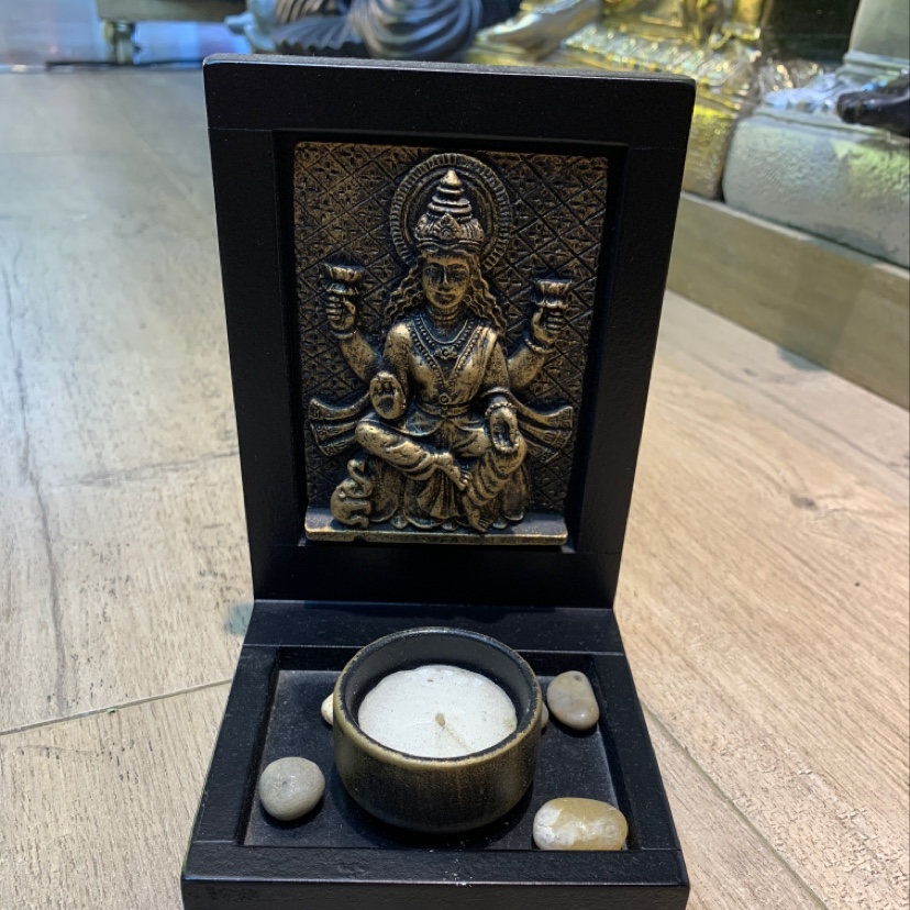 Diosa india estatua de buda artesanía candelabro