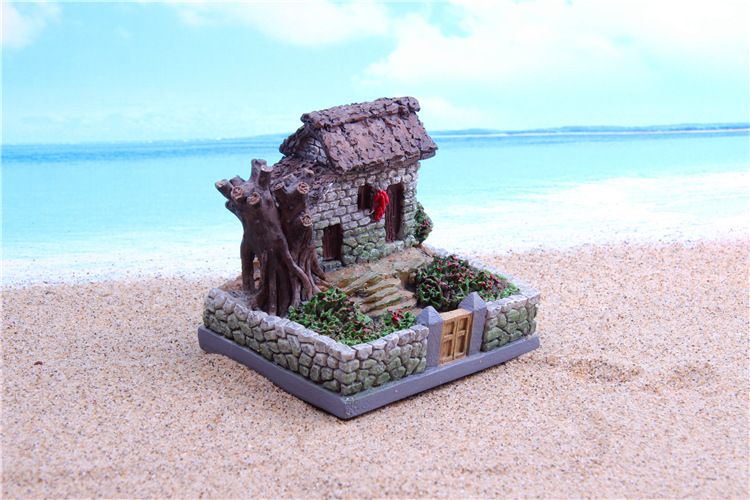 水族馆装饰苔藓微景观饰品多肉花盆配件围栏房树脂辣椒房
