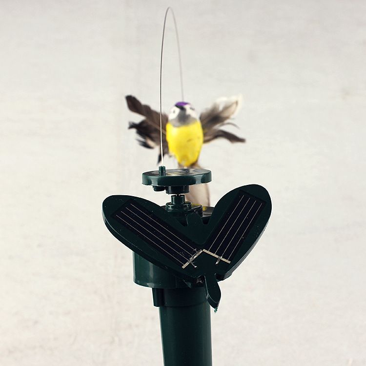 太阳能逗猫仿真蜂鸟玩具 电动仿真蝴蝶飞鸟 树脂工艺品园艺装饰详情图1