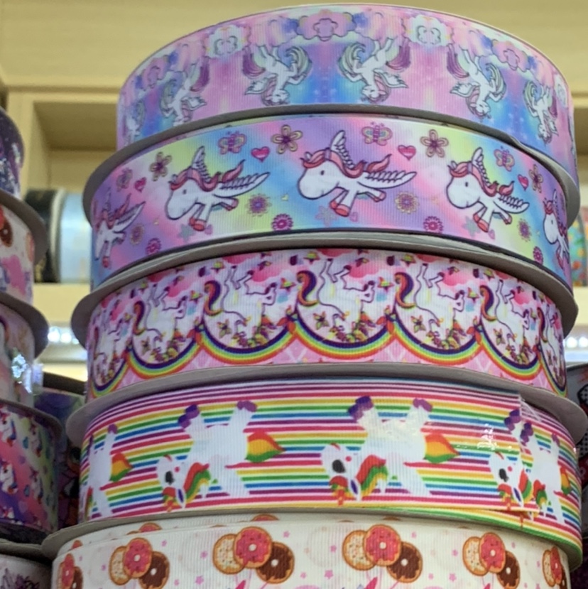 2.5公独角兽数码印罗纹带细节图