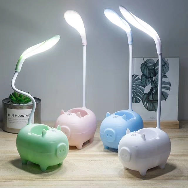 New Piglet Charging Small Desk Lamp Students Reading Eye Protection Desk Lamp