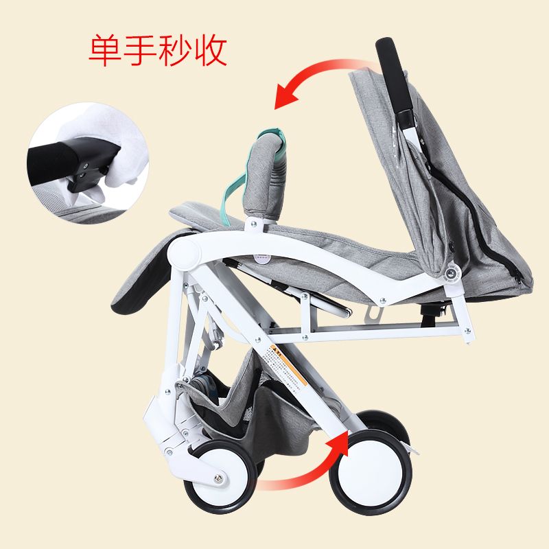 马卡龙新色儿童口袋车可折叠婴儿车可带上飞机童车详情图3