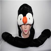 Cartoon soft short plush warm cartoon animal muffler hat Earflaps gloves for children thumbnail
