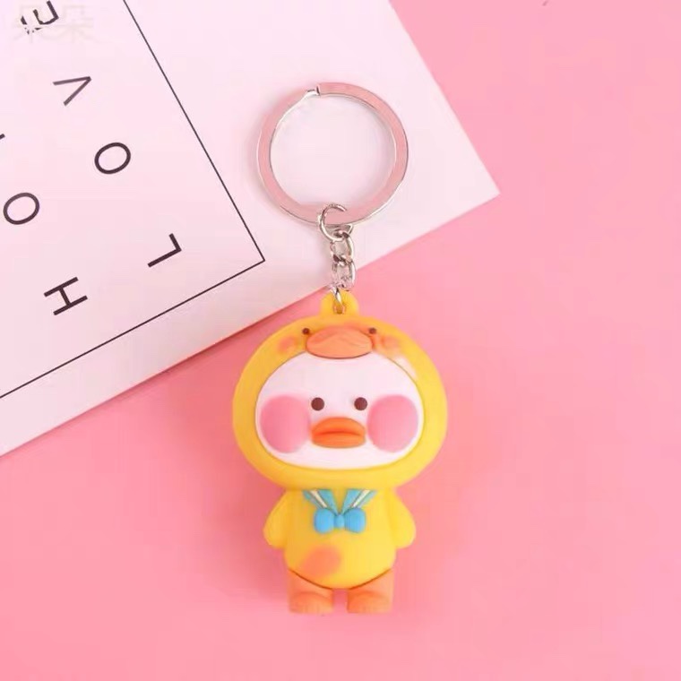 pvc软硅胶鸭子小黄鸭钥匙扣挂件嘟嘟鸭钥匙链圈包包创意赠品礼品产品图