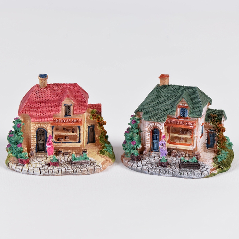 微景观房屋摆件树脂造景房子欧式大别墅卡通小屋模型摄影DIY装饰