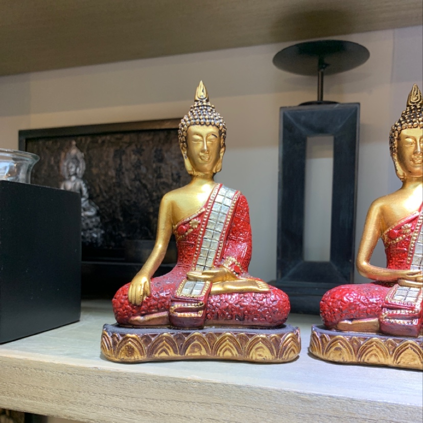 A set of Santai Buddha handicraft ornaments in antique gold with three movements Specification image