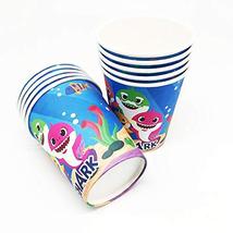 A005现货鲨鱼宝宝baby shower儿童生日节日派对套装一次性纸杯