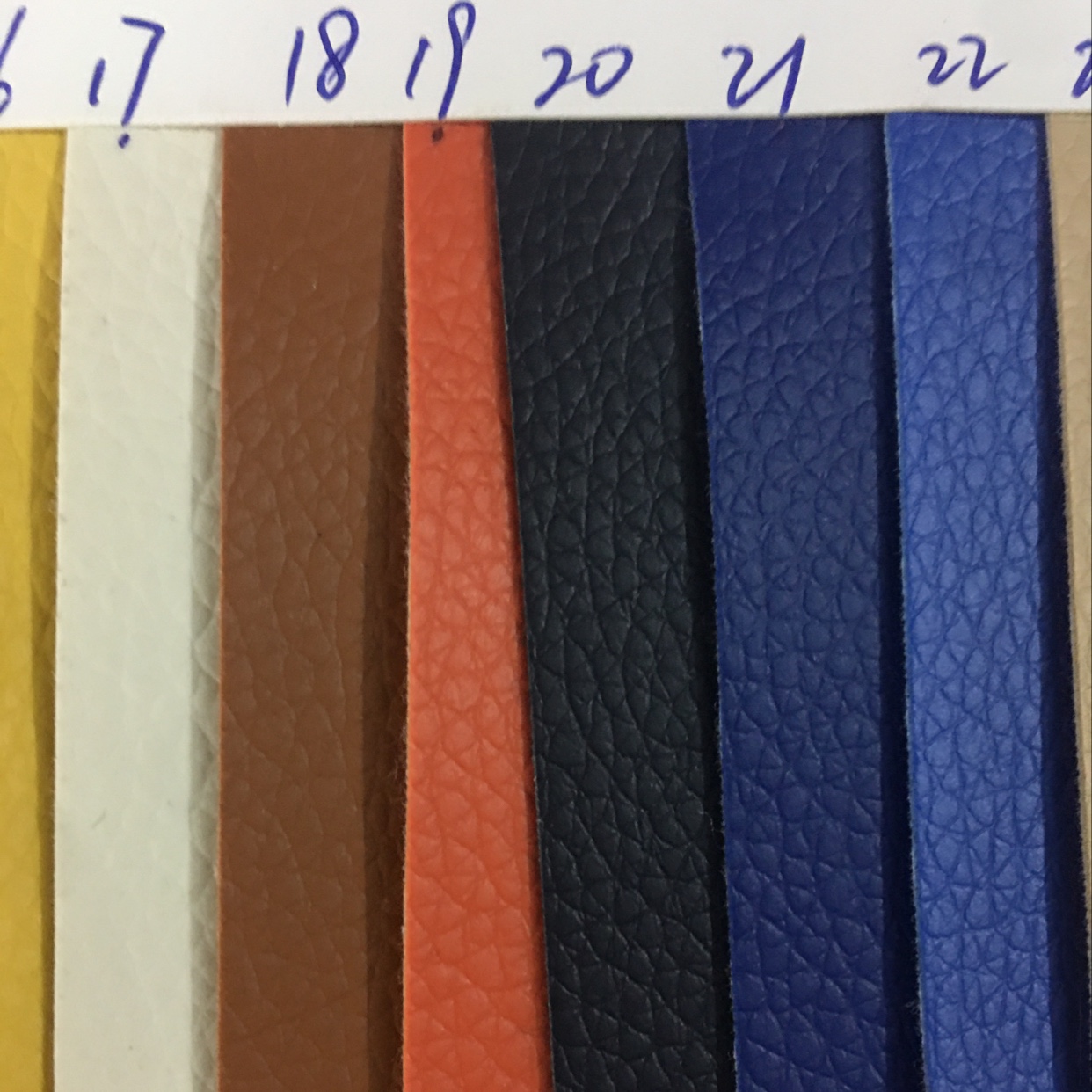 Direct sales of the latest PVC leather products with large lychee patterns in stock, including high, medium and low-end bags, sofas, shoes and fabrics Item Picture