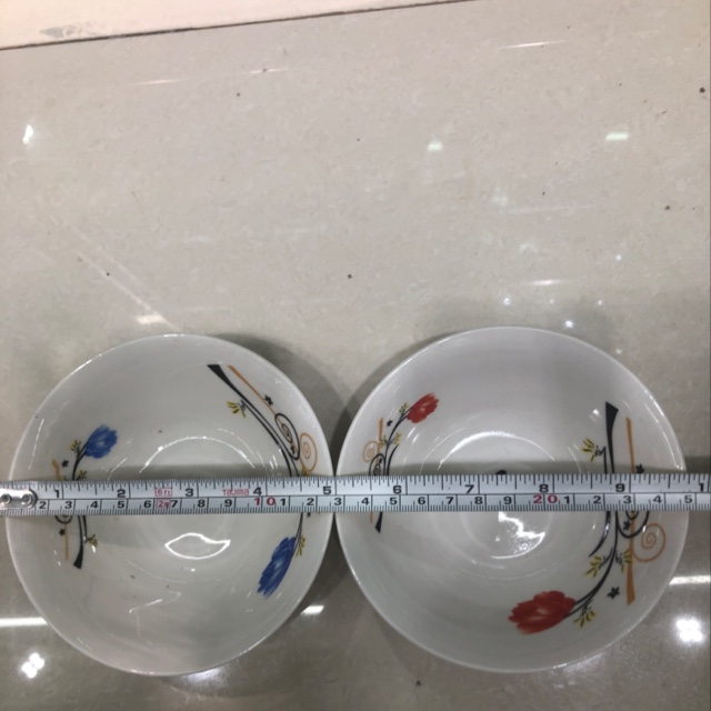 5-inch round-mouthed ceramic bowl and plate