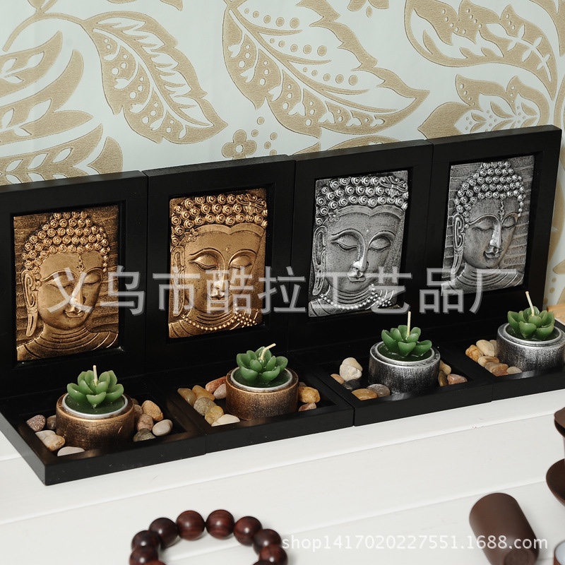 Factory wholesale of Zen-inspired Thai Buddha statues, lotus candles, indoor home handicrafts and ornaments Application Scenario
