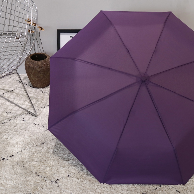 306 Windproof Self-Opening Retractable Umbrella Purple Specification drawing