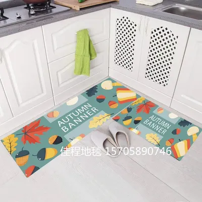 New printing kitchen floor mat two-piece floor mat non-slip combination floor mat new kitchen floor mat kitchen floor mat thumbnail