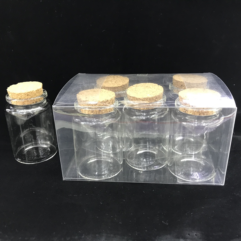 47*70PVC盒 6只装透明玻璃瓶 收纳瓶整理