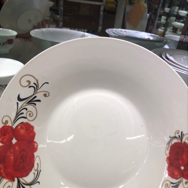 9-inch red flower ceramic plates, bowls and spoons! Special offer, stock, in stock Application Scenario