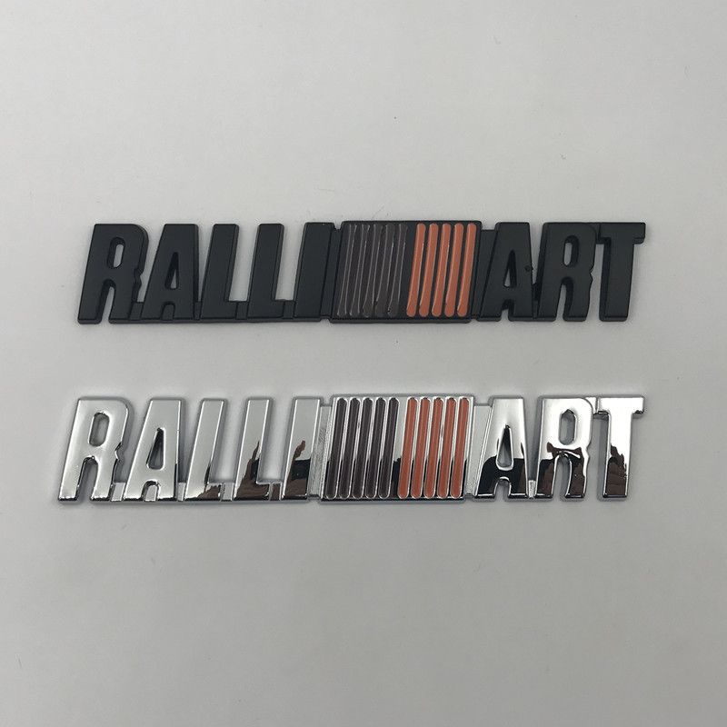 Mitsubishi modified the RALLIART logo with metal body and EVO personality stickers