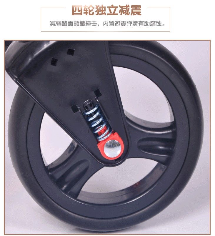 儿童手推车加大加宽版婴儿车可躺可坐童车详情图8