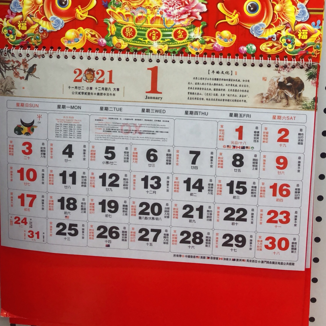 Red regular tag "Fu" character calendar details Picture