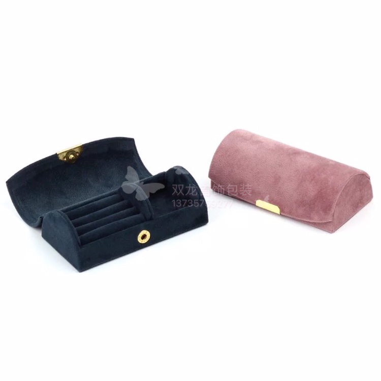 Korean-style jewelry box, high-end pelleted velvet travel portable jewelry storage bag, bracelet, stud and accessory storage box details Picture