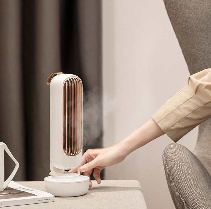 2020 New retro humidifying tower fan, creative 2-in-1 spray fan, desktop USB all-in-one humidifying fan Specification image