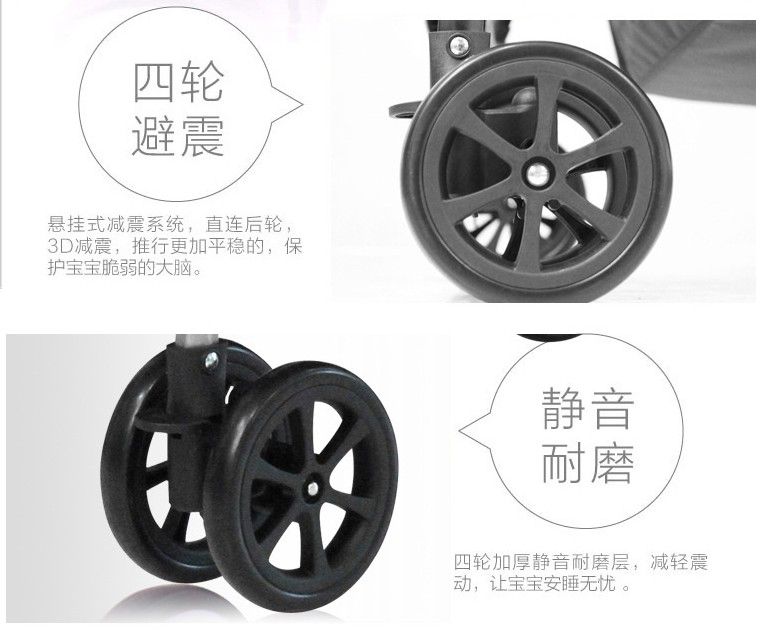 婴儿车一键收车可折叠伞推车可坐可躺童车详情图6