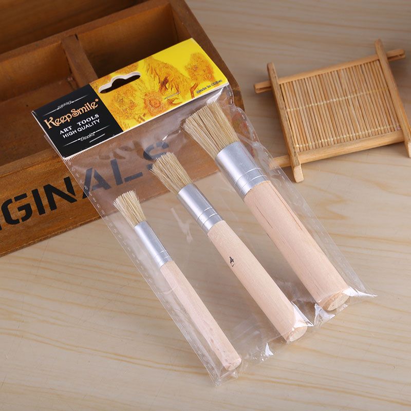 3 sets of pig-hair hollowed-out template painting brush painting template tool oil painting acrylic watercolor pen does not drop hair wholesale thumbnail