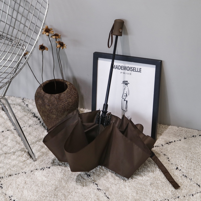 306 Windproof Self-Opening Umbrella Coffee details Picture