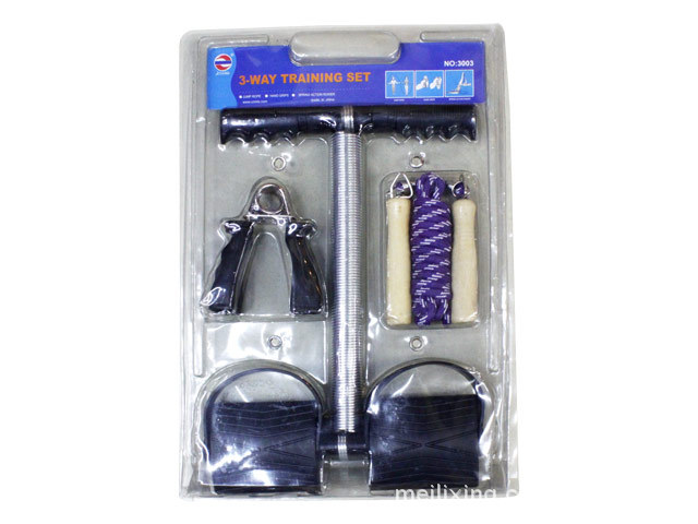 Manufacturers direct fitness package gift three-piece set of tension grip force skip rope arm force