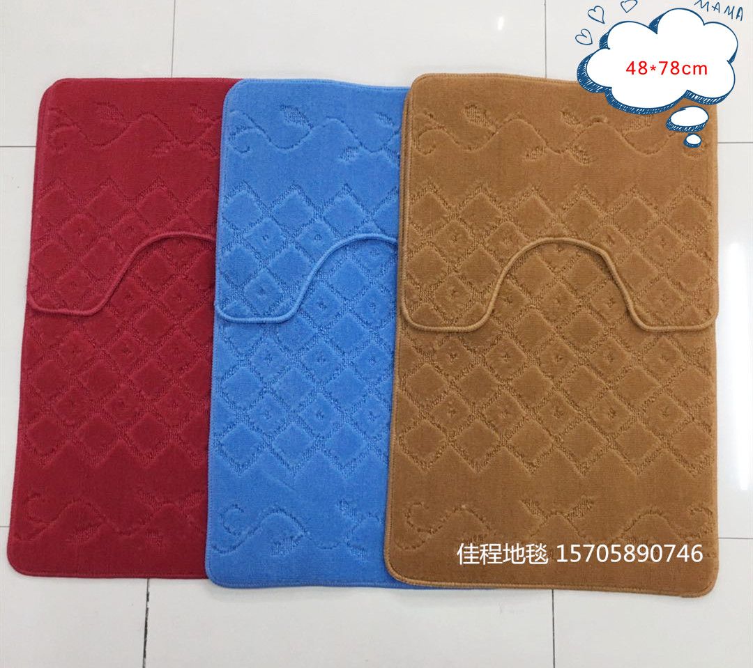 Polypropylene jacquard 2-piece set of floor mat, toilet 2-piece set of combination floor mat, polyester jacquard floor mat, export combination mat Item Picture