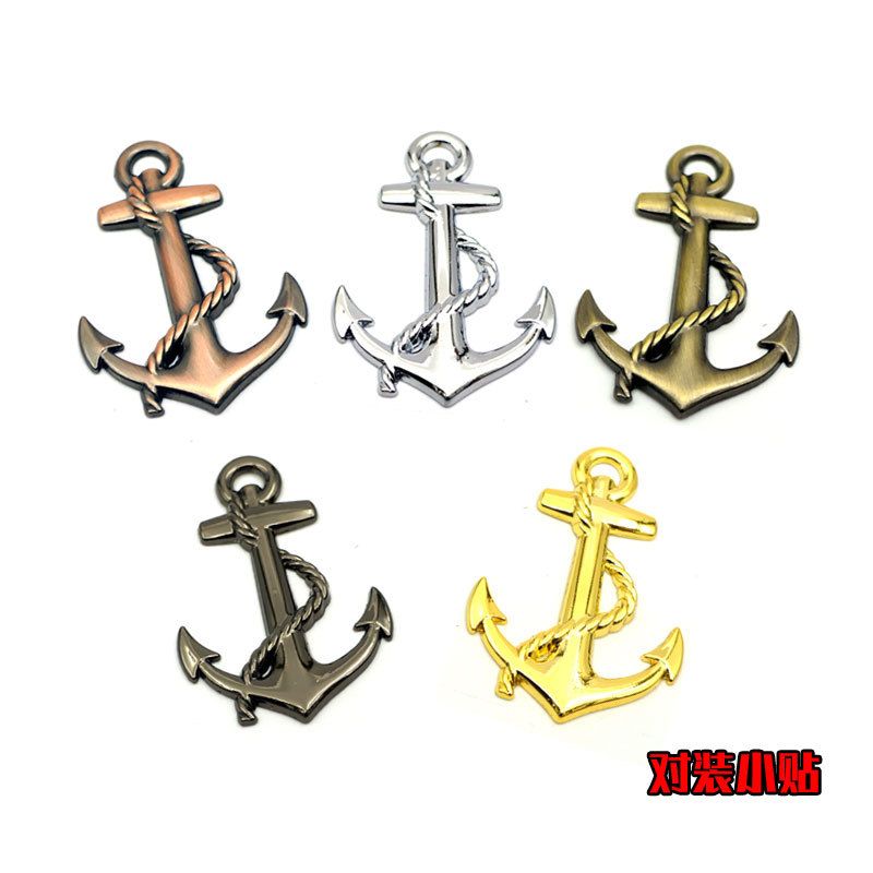 Personalised car trim sticker anchor Navy metal badge cross Navy body sticker corsair bumper sticker