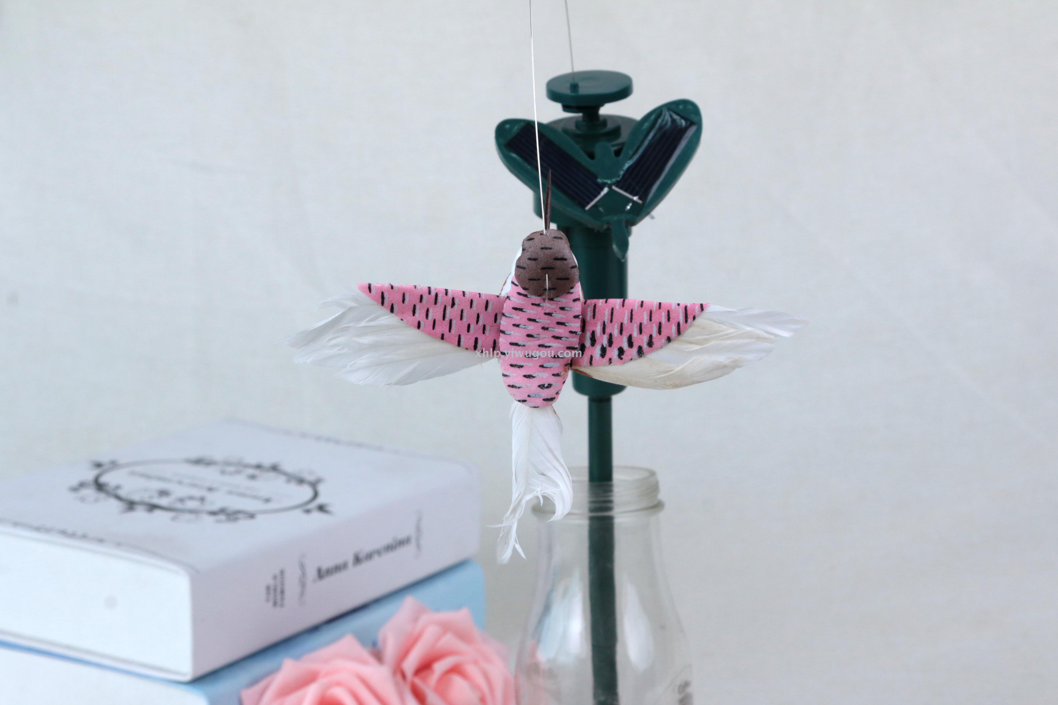 New solar-powered hummingbird garden decoration simulation butterfly cat toy resin handicraft bird details Picture