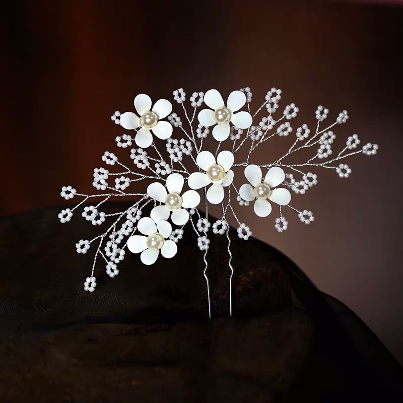 爆款新娘手工软丝插梳