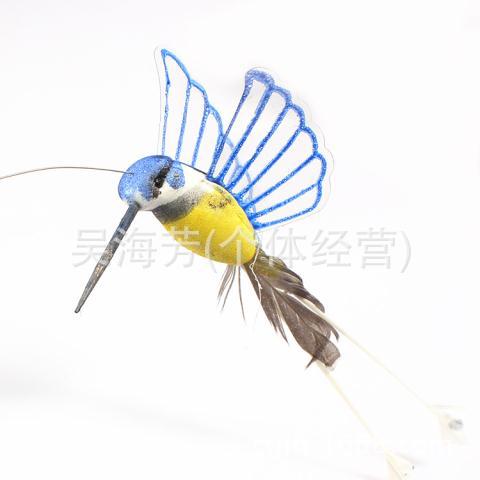 Taobao supply solar simulation hummingbird butterfly store decoration toys Resin handicrafts PVC flying birds