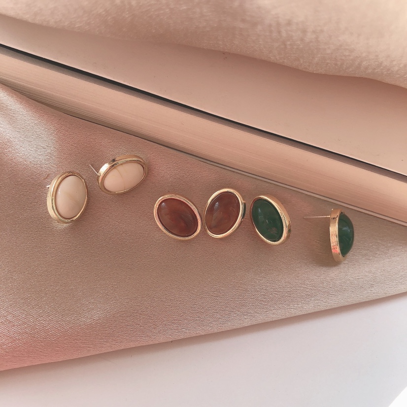 Korean-style ear studs with a high-quality texture and anti-allergy features